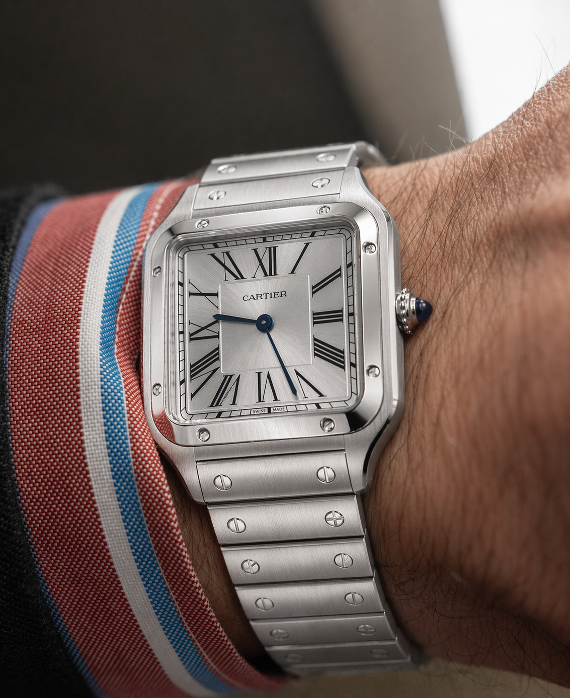 Pre-Order Santos Dumont Large Model Stainless Steel Bracelet